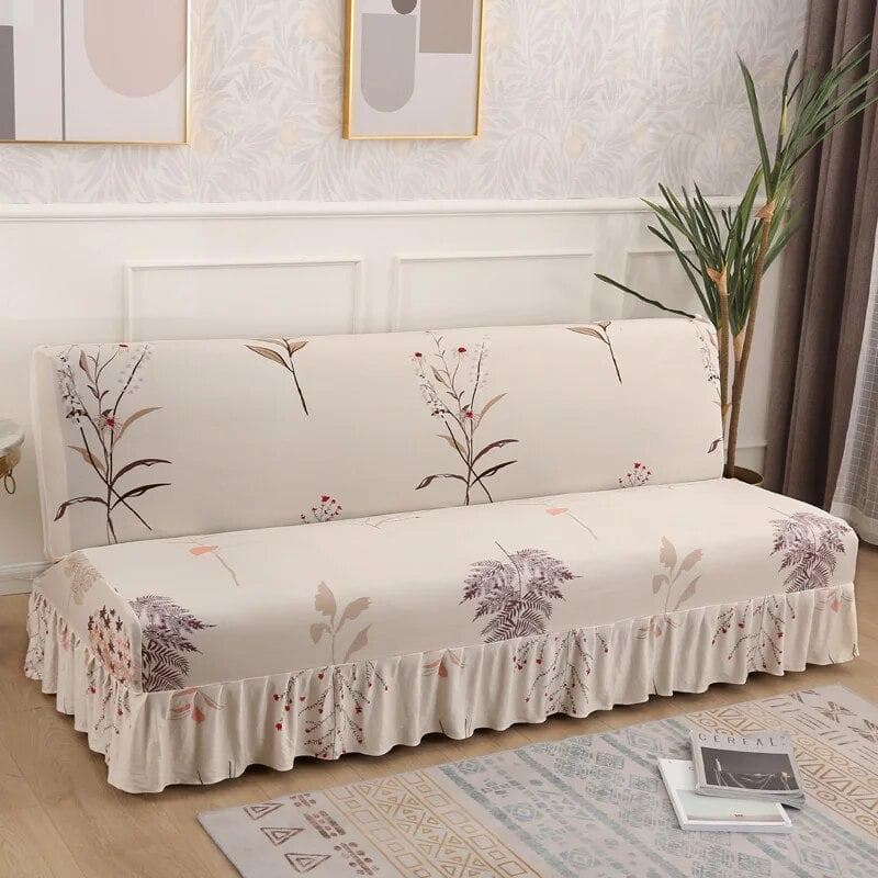 Elastic Folding Sofa Bed Cover for Living Room Stretch Armless Sofa Skirt Slipcover Printed Bench Covers Funiture Protector 185-200cm L