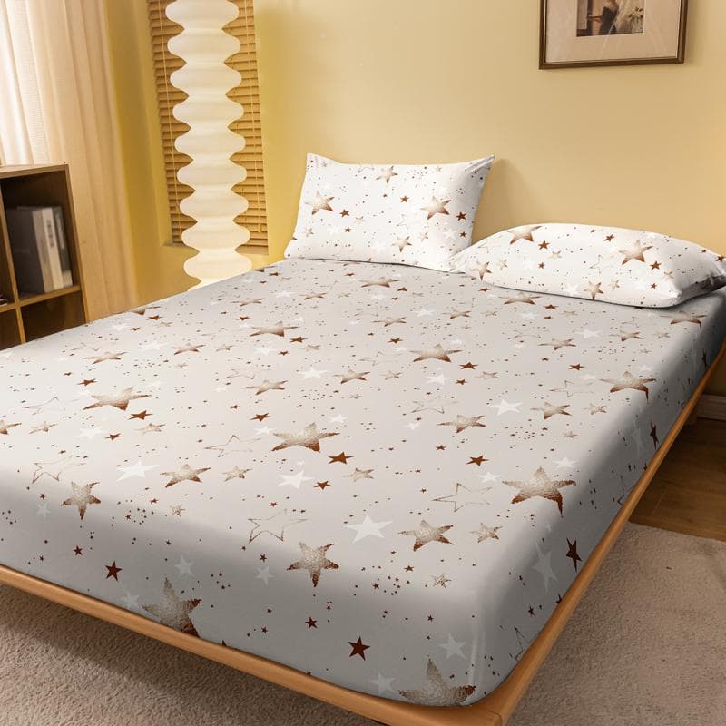 1 Simple Modern Geometry Printed Matte Fitted Sheet, Bedroom Printed Bed Cover, Bedding (Excluding Pillowcases) 71x132cm