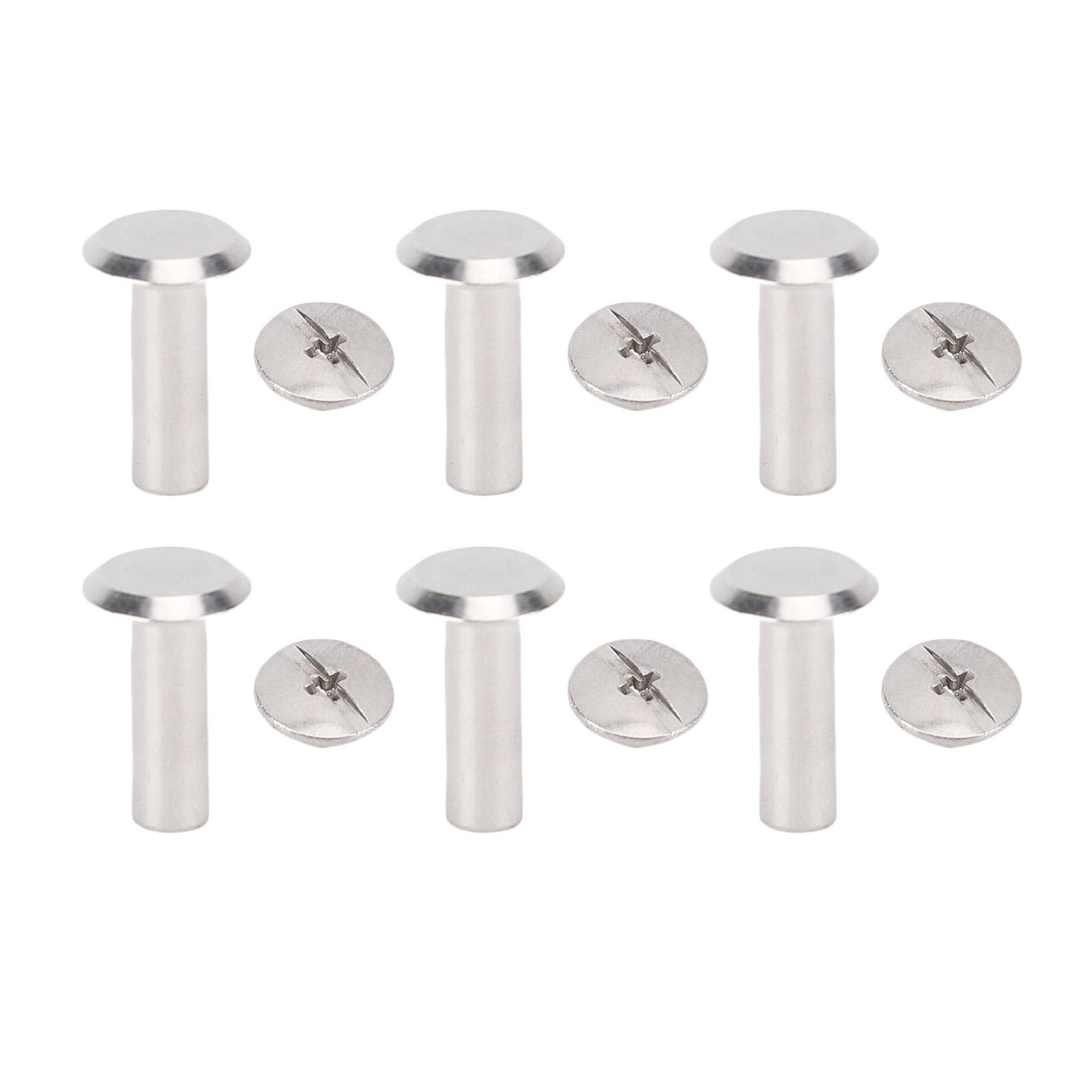 100 Set Metal Studs Rivets Stainless Steel Multifunctional M3 Flat Round Cap Screws Leather Rivets