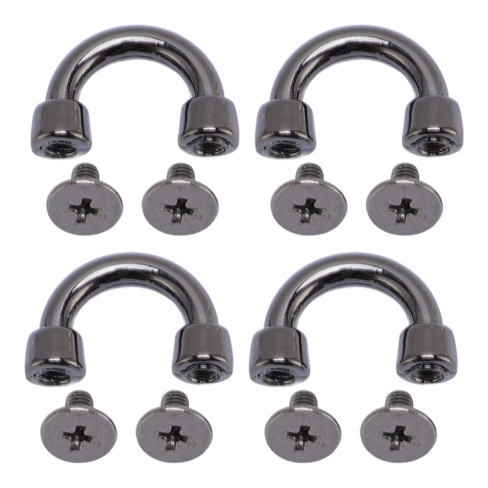 14 Sets D Ring Connector Buckle 11x9x3mm Silver Black Metal Arch Bridge Bag Connector Buckle with