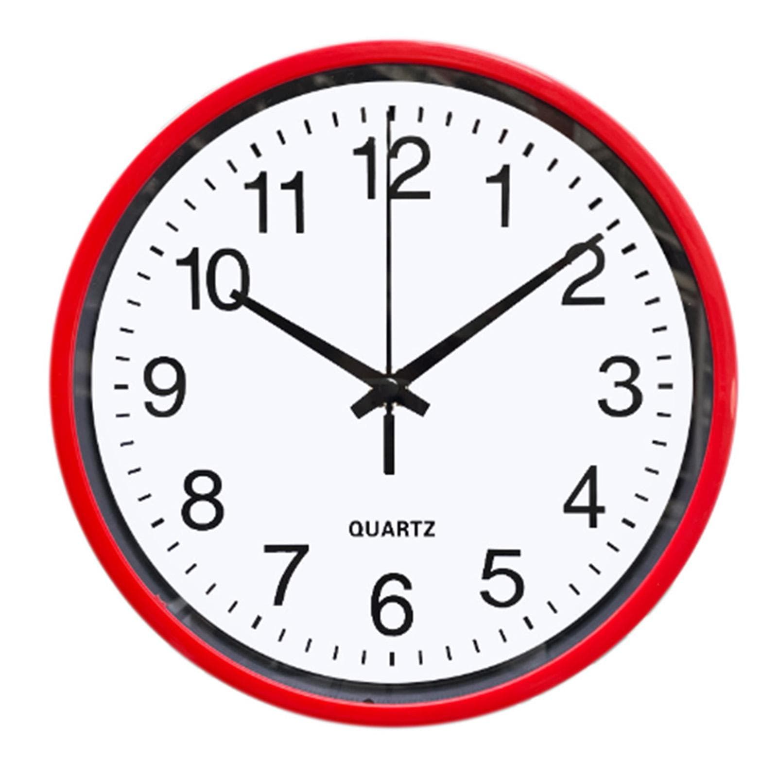 8 Inch Silent Wall Clock Round Modern Accurate Wall Clocks for Home Study Kitchen Bedroom Red Red 8