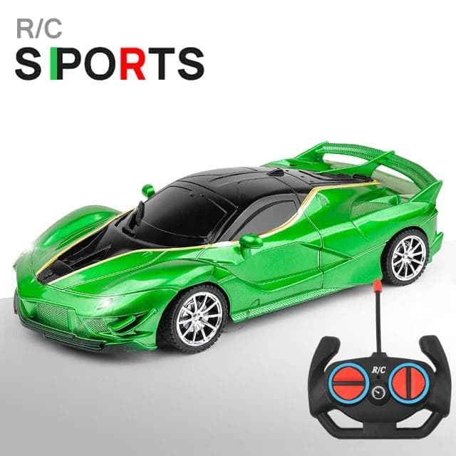 1/18 RC Car LED Light 2.4G Radio Remote Control Sports Cars For Children Racing High Speed Drive Vehicle Drift Boys Girls Toys green