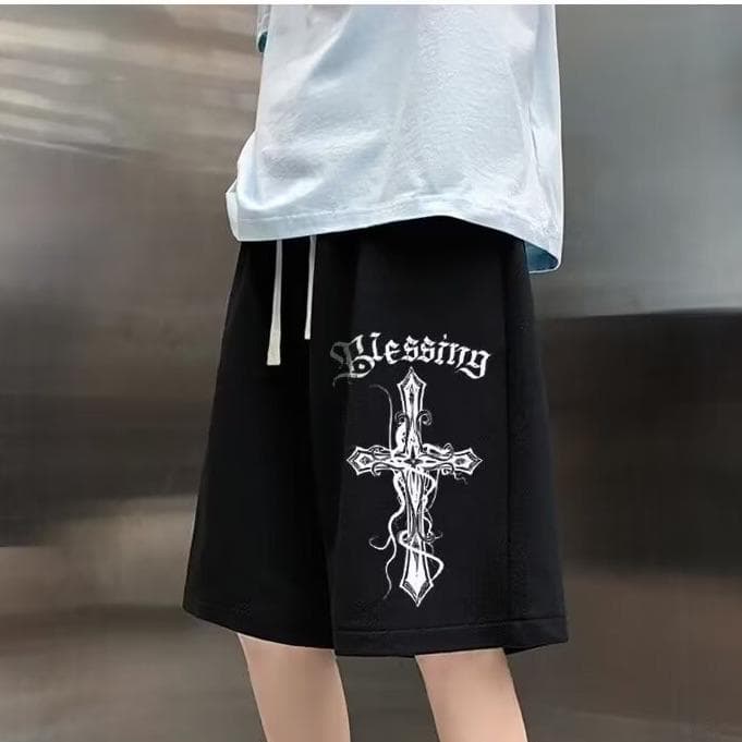 Summer New Boys Loose Cross Five-point Pants Student Basketball Casual Versatile Sports Shorts 4XL black