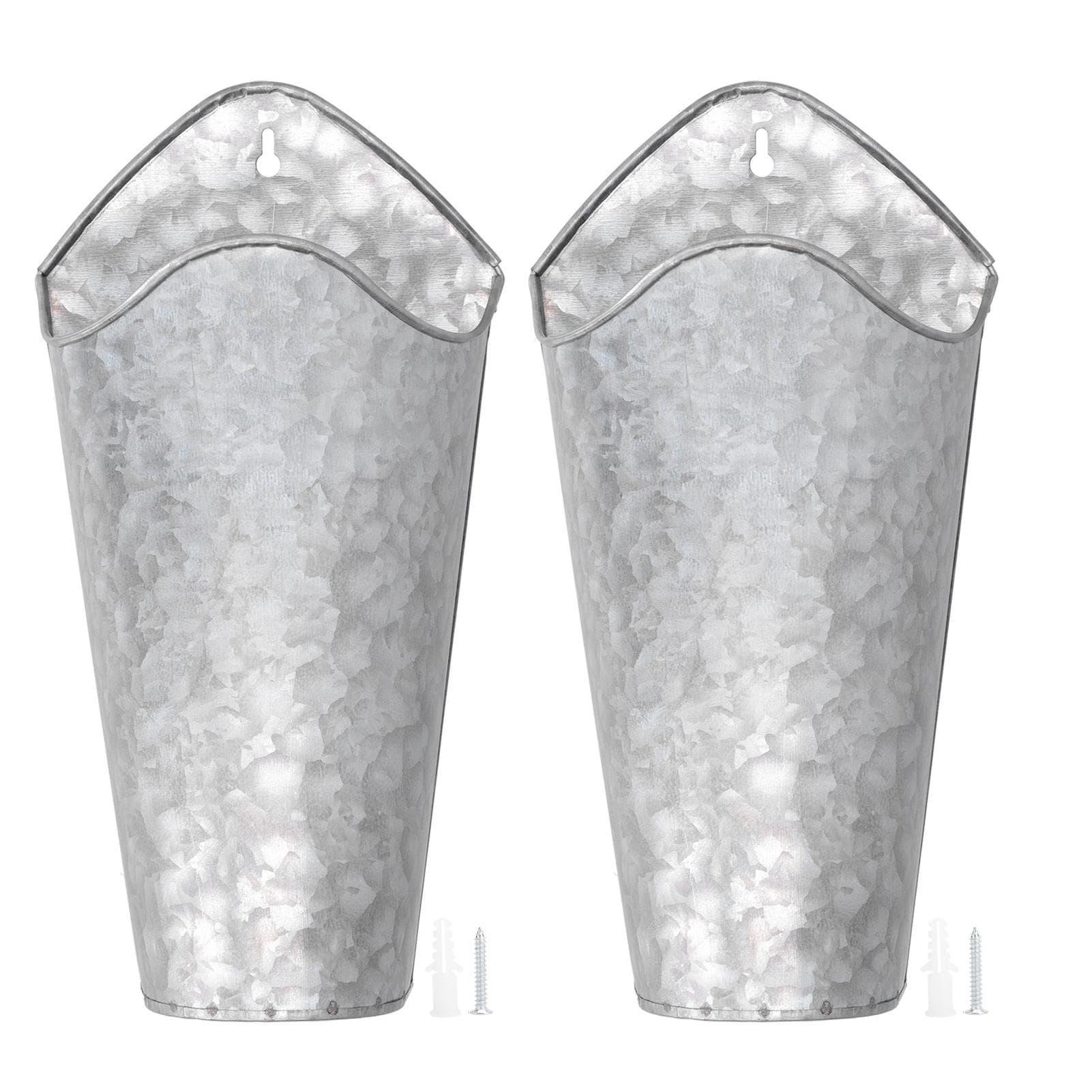 2PCS Iron Art Wall Planter Hanging Flowers Pot for Home Indoor Outdoor Decoration 9x15x30cm