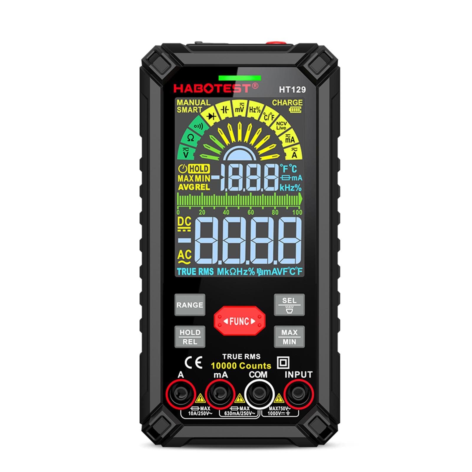 HABOTEST HT129 Intelligent Multimeter Smart Digital Multimeter Color Screen Handheld Digital HT129 black