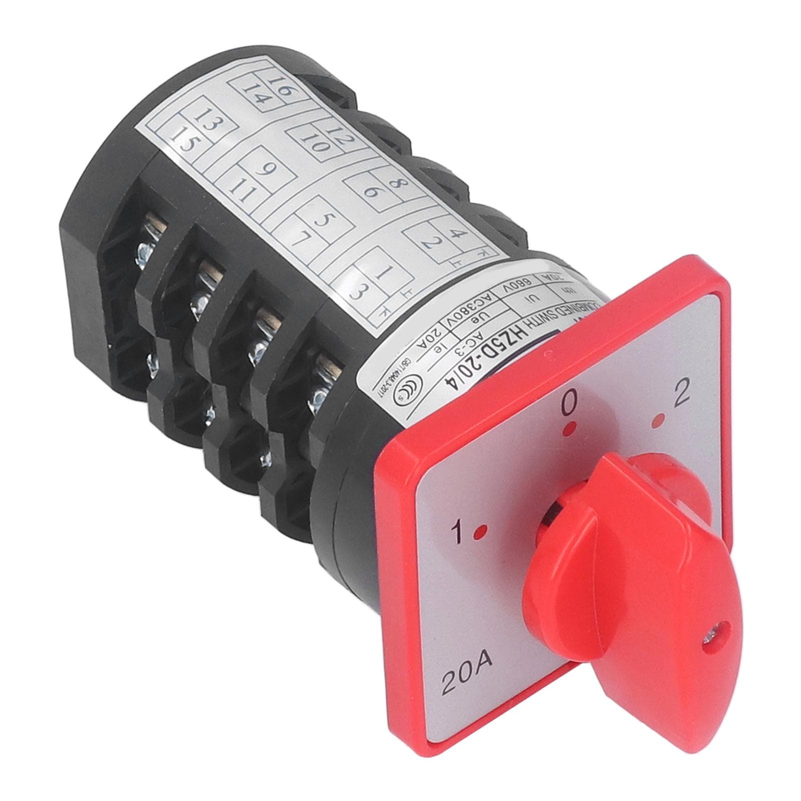 BERM Rotary Changeover Switch Knob Control Selector Switch 4 Section 3 Position AC380V