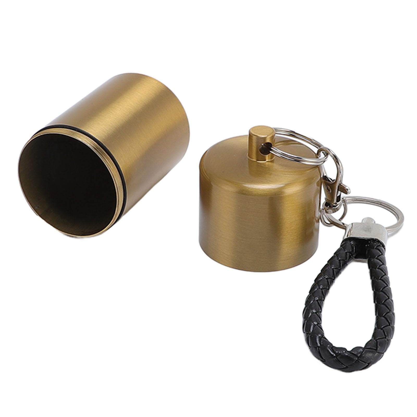 Metal Storage Bottle Water Proof Multifunctional Aluminum Storage Container for Outdoor Camping gold