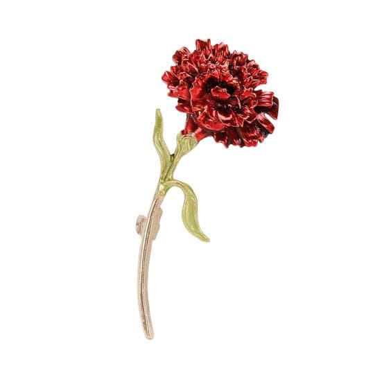 Enamel Carnation Flower Brooch Dripping Oil Process Pin Wear-Resistant Anti-Rust Brooch red