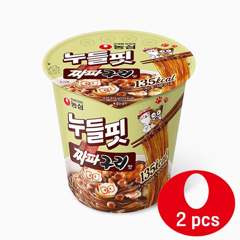 Nongshim Low Calorie With 1,500mg Dietary Fiber Noodle Cup 6 Flavors (12 Options) Jjapaguri flavor x 2PCS