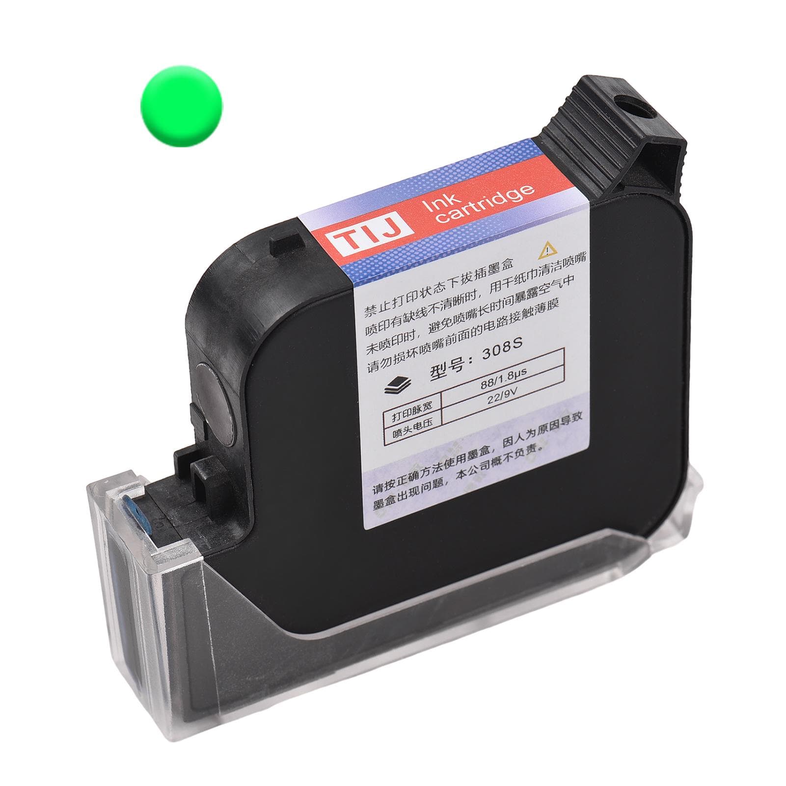 308S Ink Cartridge Replacement Quick-Drying 45ml for M20 T50 Handheld Inkjet Printer(Black) green
