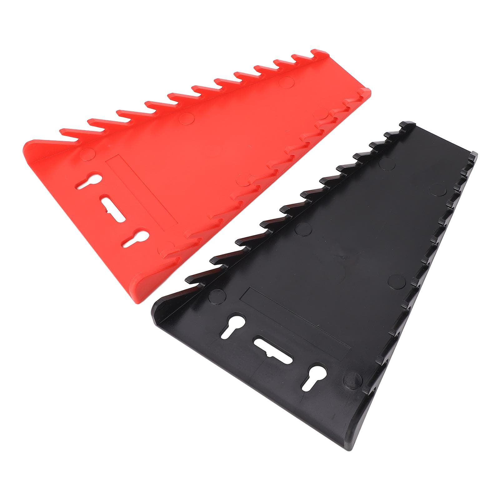 2Pcs Magnetic Wrench Organizer 24 Slots Movable ABS Wrench Rack Holder Red Black