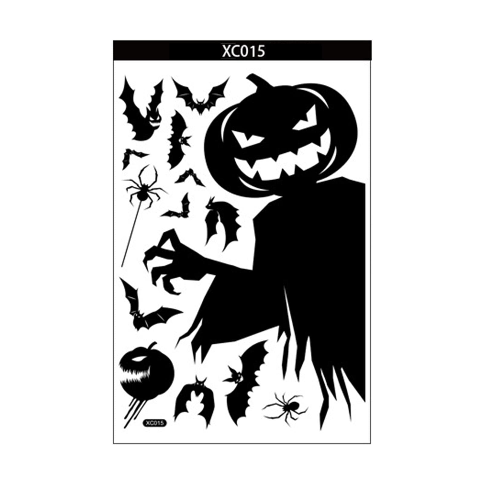 8PCS Window Sticker Scary Creepy Glass Window Decal Double Sided Window Clings for Halloween Dress Type 7