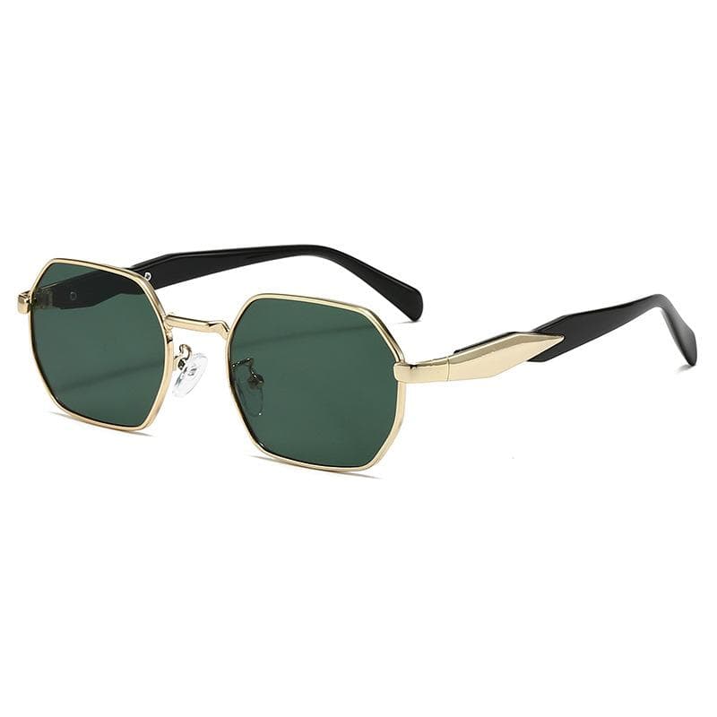 Polygonal Frame Sunglasses for Men Women UV400 Protection Luxury Designer Metal Eyewear Fashion Rectangle Sun Glass