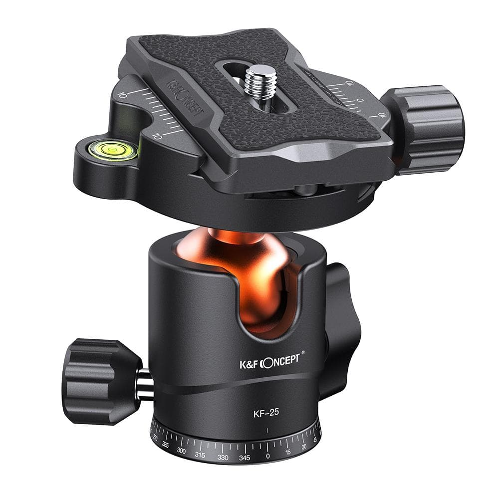 K&F CONCEPT KF-25 Ballhead Tripod Mount Adapter 25mm Large Ball Head Adapter with Quick Release black