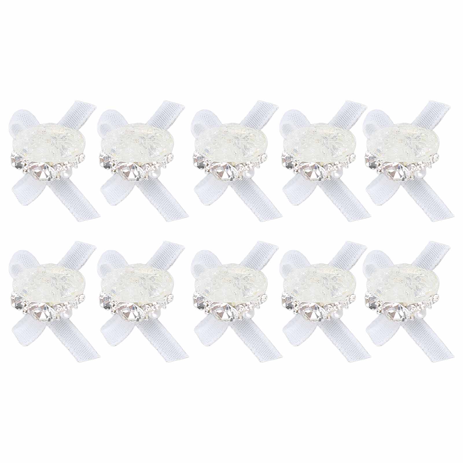 10pcs Nail Art Rhinestone Bow Nail Charms Portable Nail Art Jewelry Decorations Stacked Rhinestone