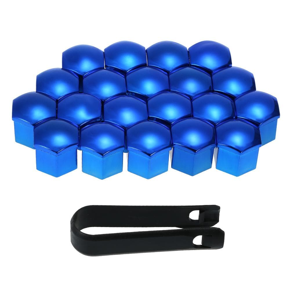 20pcs Universal 17mm Wheel Nut Covers Lug Nut Caps Screw Protector BL blue