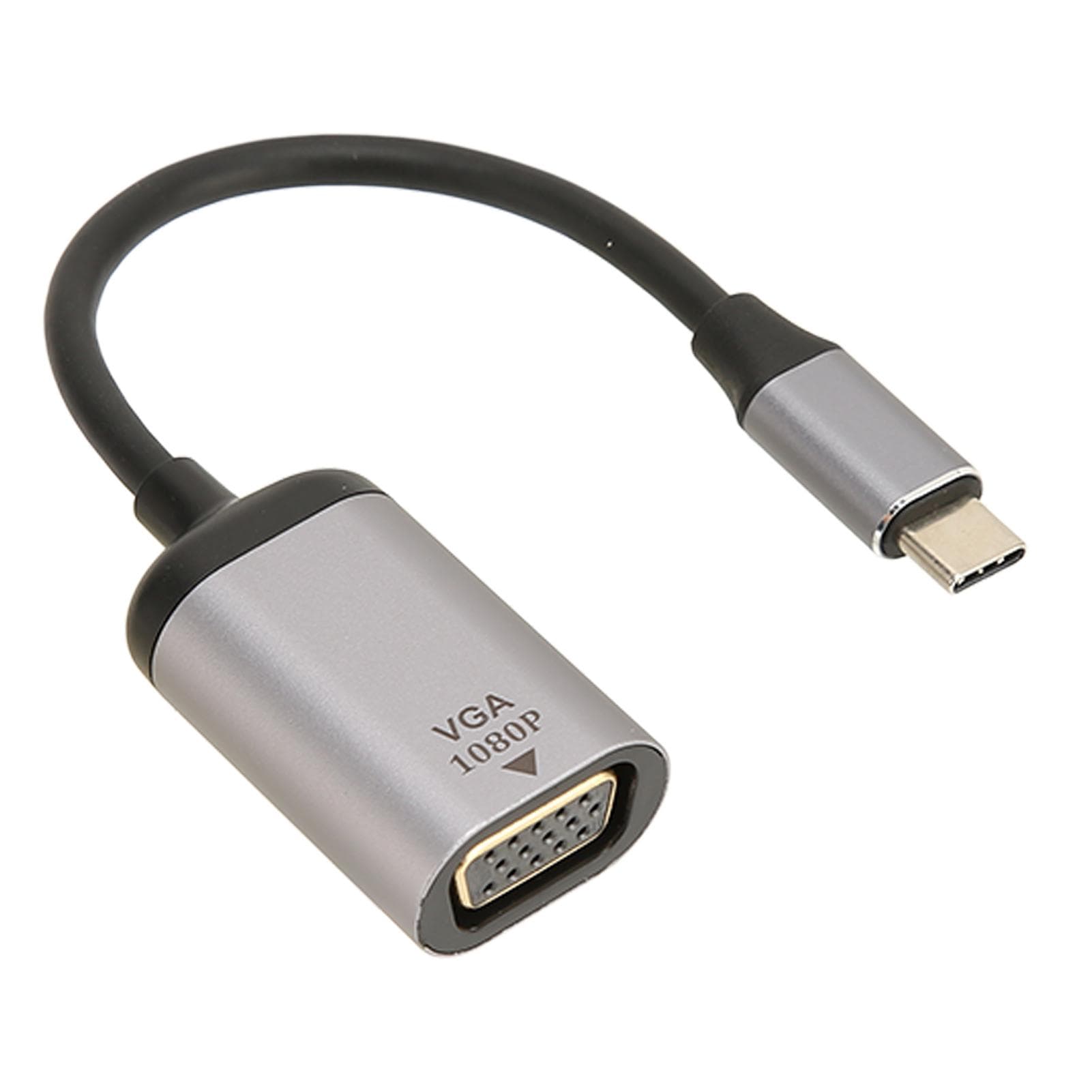 USB C to VGA Adapter Aluminium Alloy 1920x1200 60Hz Stable Transmission Type C to VGA Adapter for