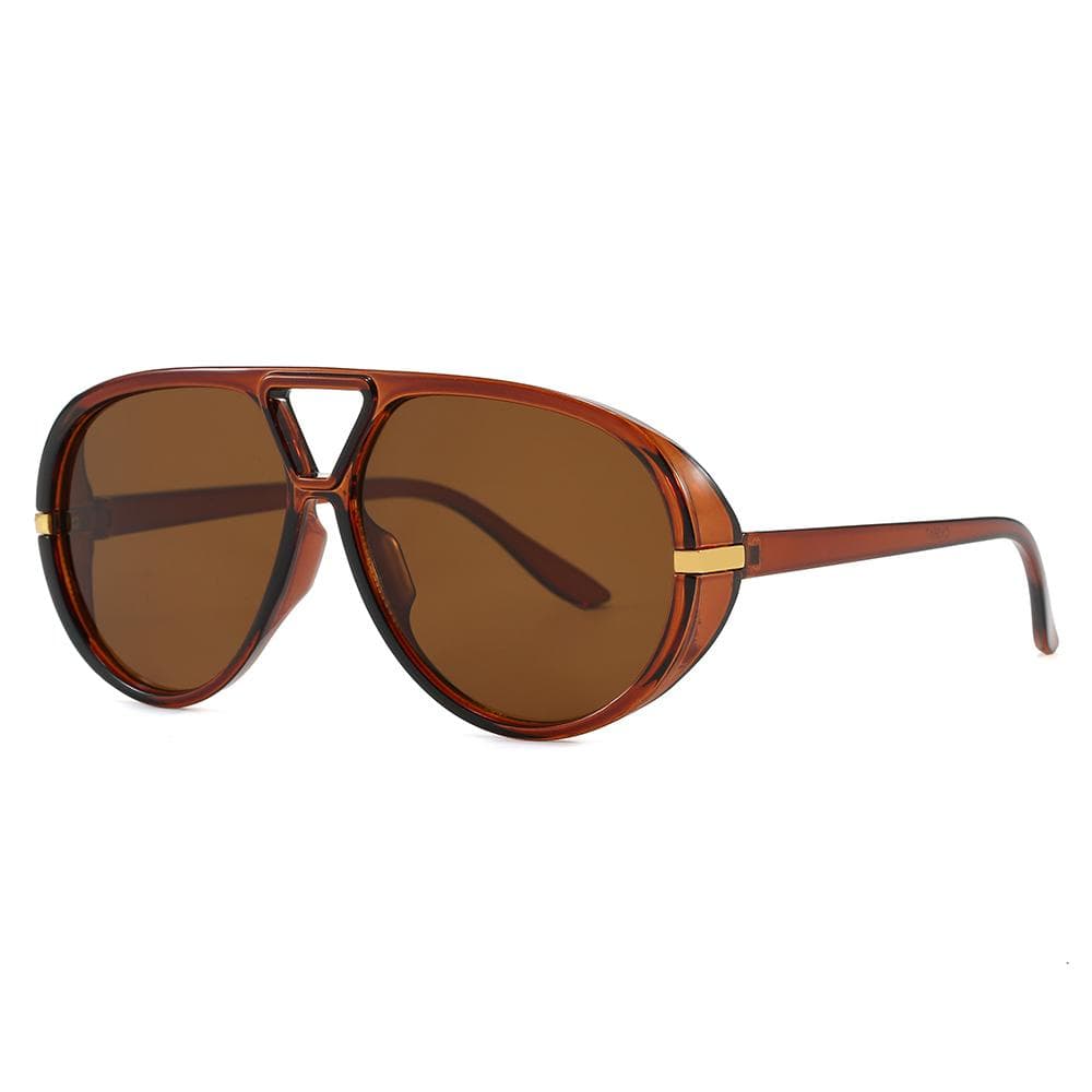 New Fashion Orange Oval Sunglasses for Women Large Frame UV400 Protection Gradient Lens Summer Outdoor Eyewear