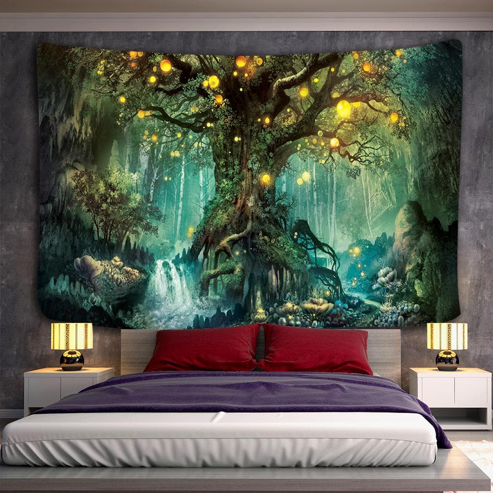 Big Wishing Trees 3D Print Tapestry Wall Hanging Hippie Psychedelic Decorative Wall Carpet Bed Sheet Bohemian Hippie Home Decor 150x130CM
