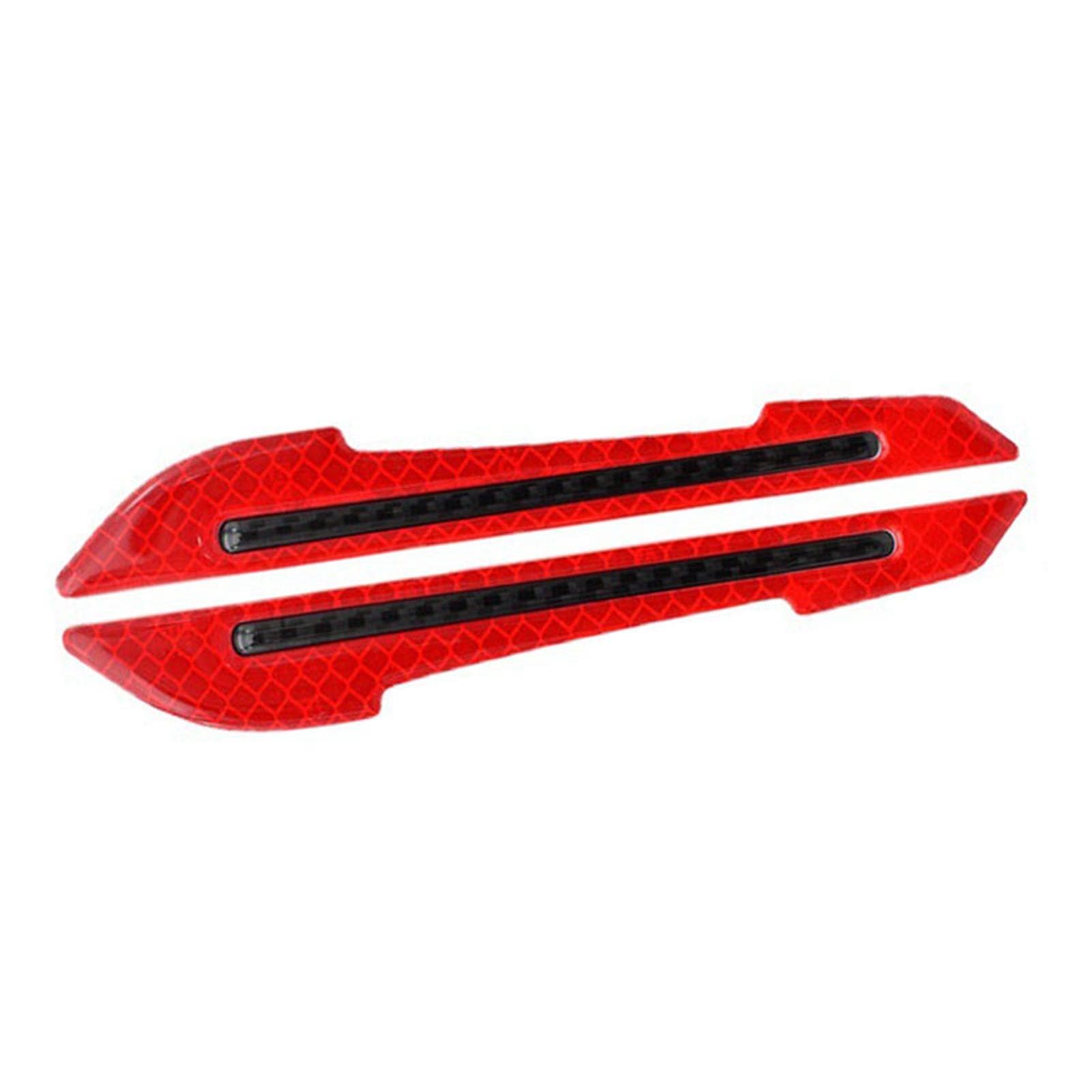 2 Pcs Car Reflective Stickers Flexional Red Rearview Mirror Reflective Stickers for Doors Bumpers