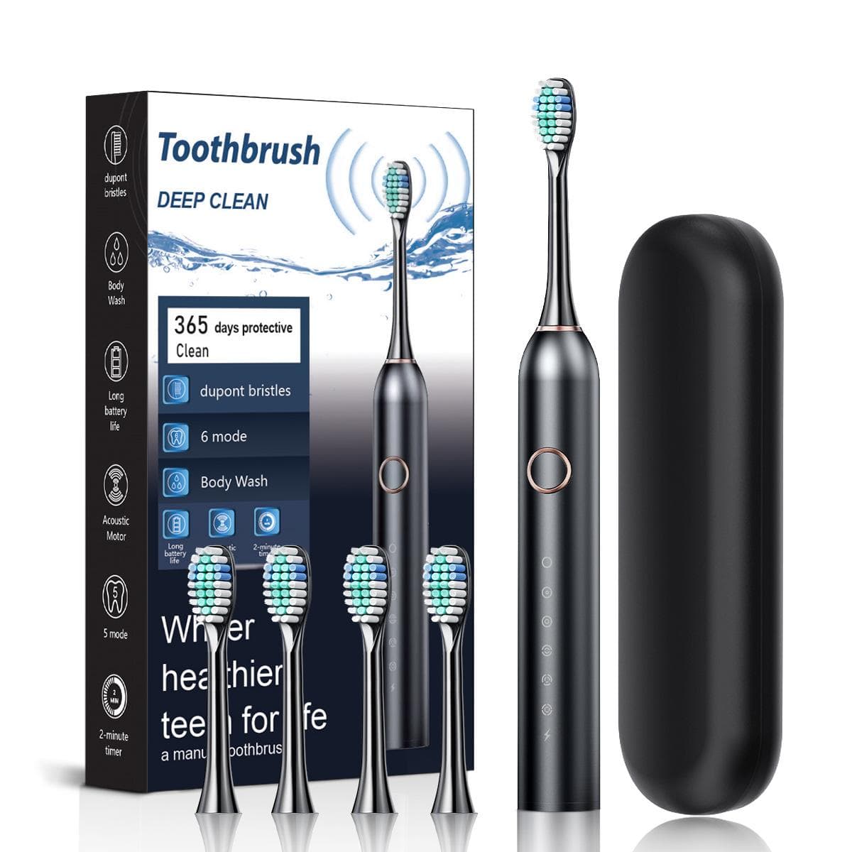 New Electric Toothbrush Adult Household 6-speed Soft-bristled Sonic Toothbrush Whitening Toothbrush