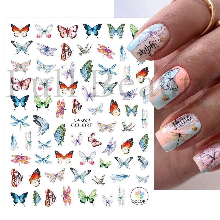 1Pc 3D Nail Stickers Flower Plants Nail Art Decals Floral Leaf Spring Sliders Manicure Decor