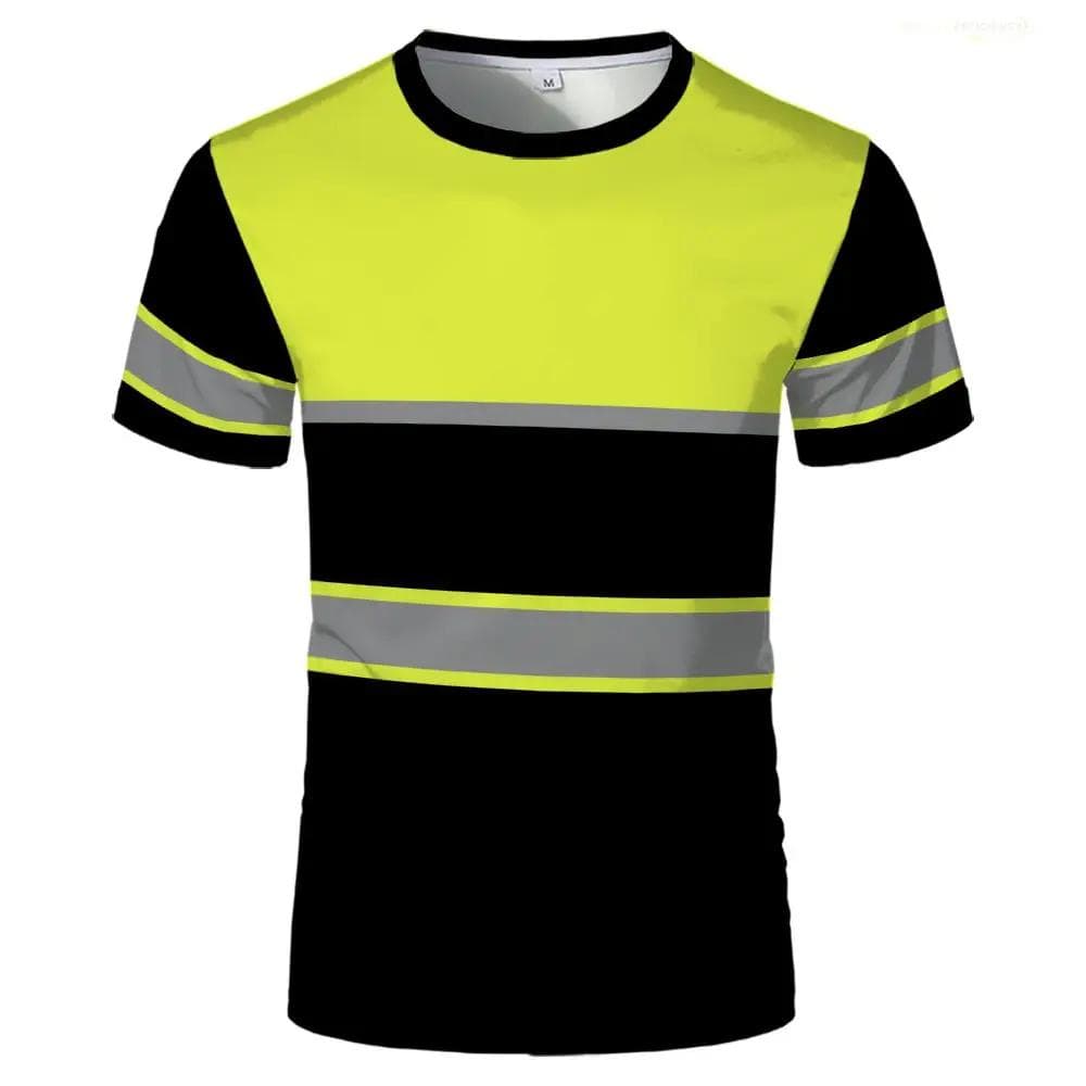 High End Men T-shirts Safety Work Clothing 3D Print Breathable Uniform Tees Sweat Wicking Comfort Oversized T Shirt 5XL