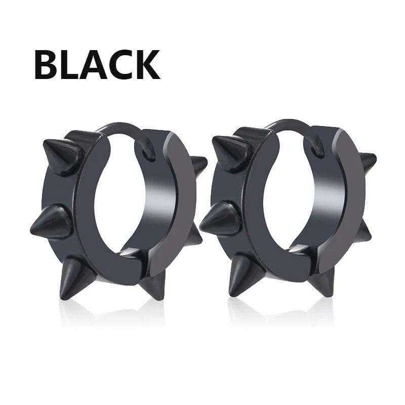 1Pair Punk Stainless Steel Spiky Thorn Stud Earrings For Women Men Ear Clips Funny Street Pop Hip Hop Gothic Jewelry Accessories
