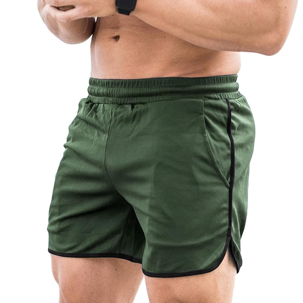 Men Fitness Shorts Quick Drying Gym Beach Shorts Summer Lounging Sport Workout Running Short Pants Large green