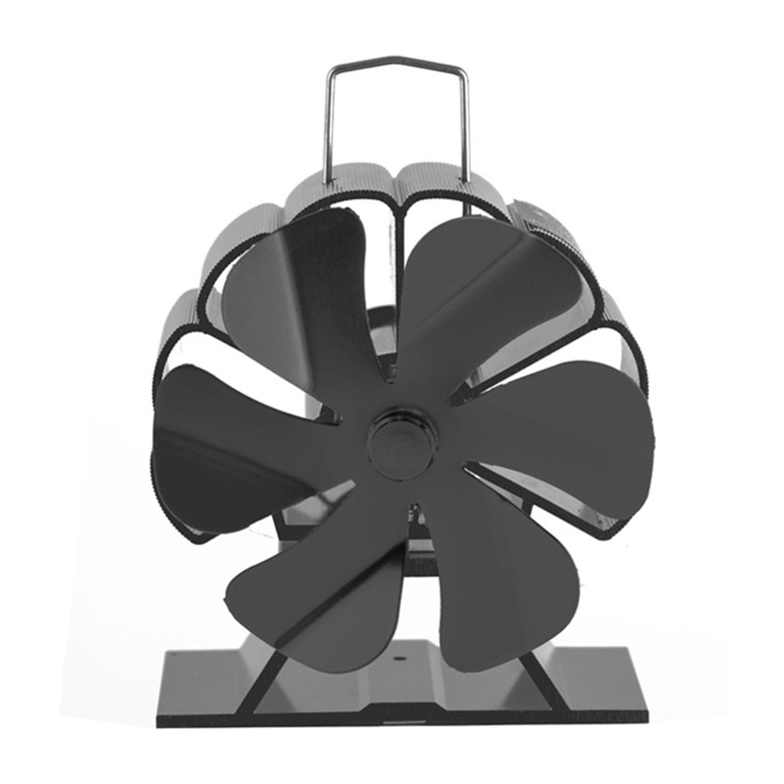 6 Blades Heat Powered Stove Fan Silent Fireplace Fan Quickly Warm Air Stove Fan NonElectric black