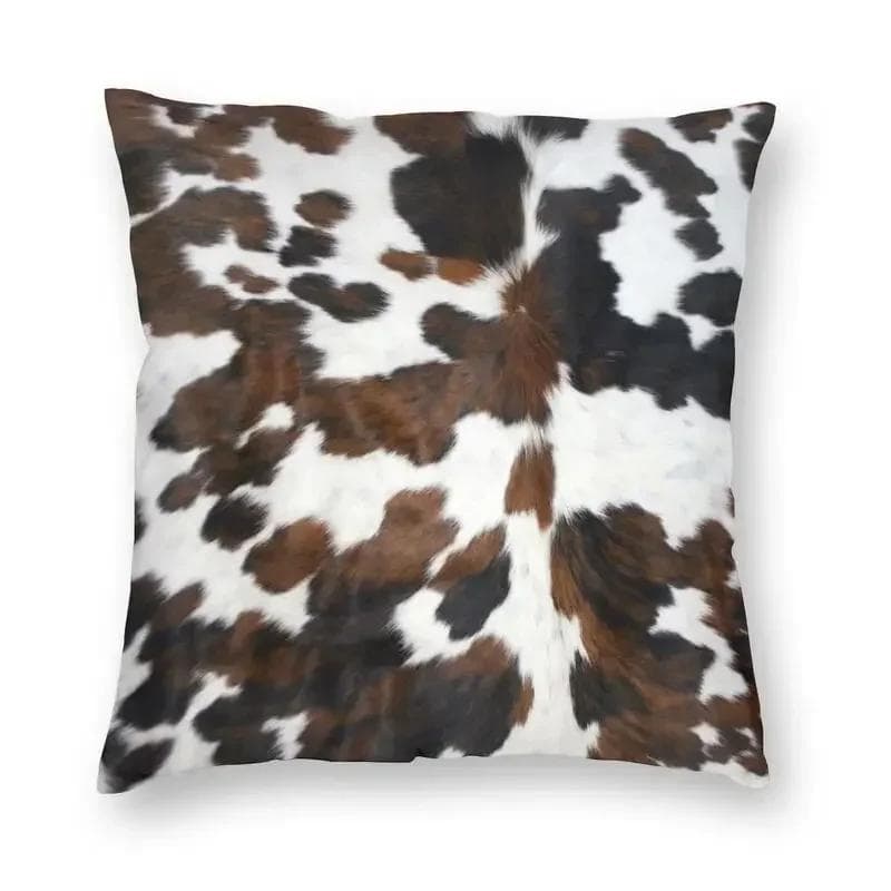 Faux Fur Modern Cowhide Texture Pillowcover Decoration Animal Hide Pattern Skin Leather Cushion Cover Throw Pillow Printing 60x60cm yellow