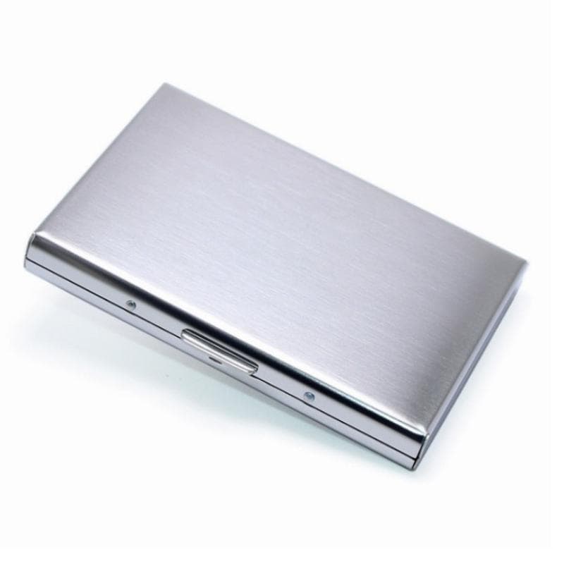 Stainless Steel Card Box Credit ID Card Holders Business Bag Storage Metal Clip Solid Color Business Gift silver