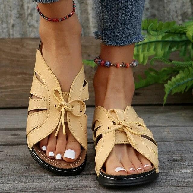 Platform Wedges Slippers High Heels Women Shoes Bow Beach Sandals Dress Flip Flops Designer Casual Sandals 43 yellow