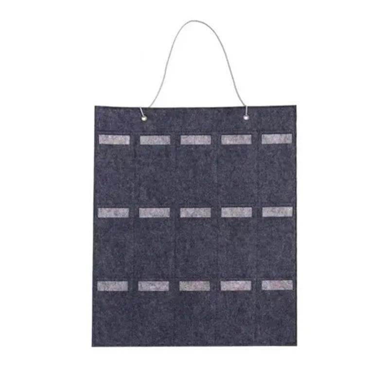 1Pc 15-Slots Felt Eyeglasses Stand Holder For Sunglasses Glasses Storage Display Hanging Bag Wall Pocket Storage Box Organizer grey