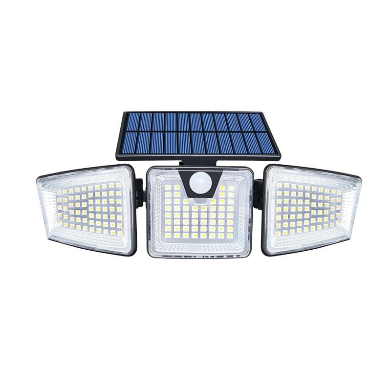 Solar Super Bright LED Sensor Wall Light Outdoor Patio Triple Wall Light IP65 Waterproof Adjustable black