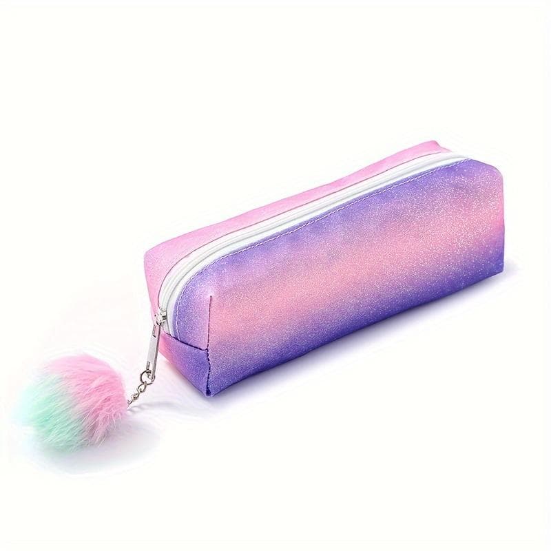 1 Piece Rainbow Glitter Cosmetic Bag, Portable Travel Makeup Brush Organiser, Durable Handbag, Suitable for Travelling C
