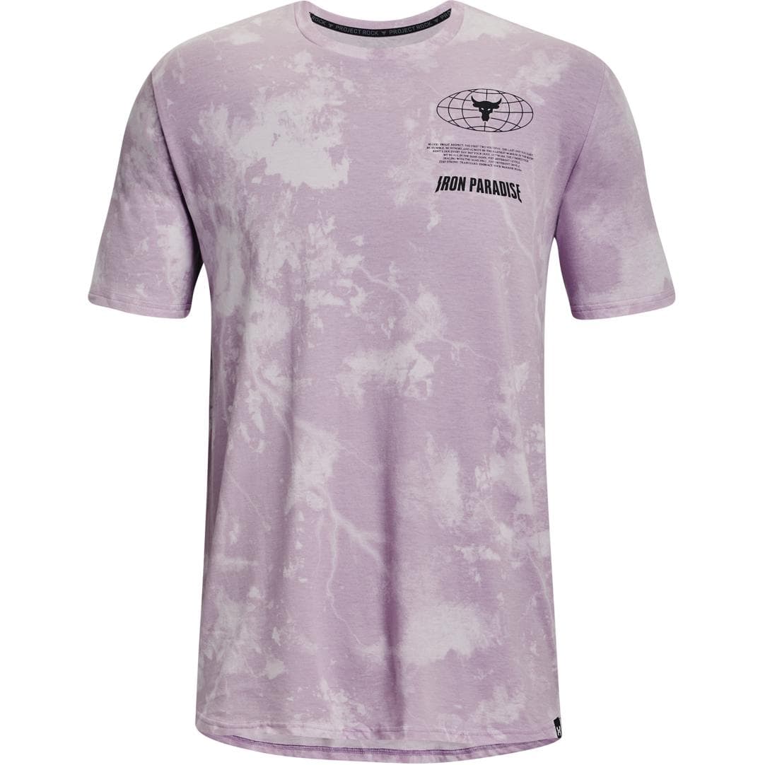 Under Armour Project Rock Statement Graphic Print Crew Neck T-Shirt Men Tops Purple 1374843-554 L