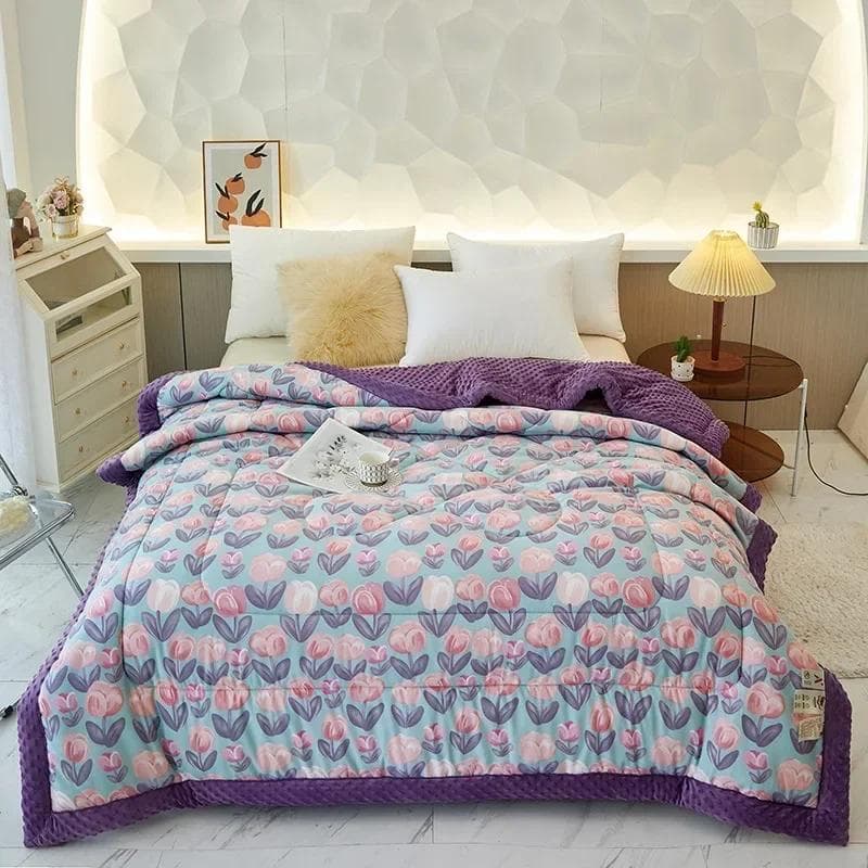 New Doudou Rong Quilt Winter Thickened Children's Dormitory Single Double Quilt Core Double sided Dual Use Winter Quilt 150x200 1500g