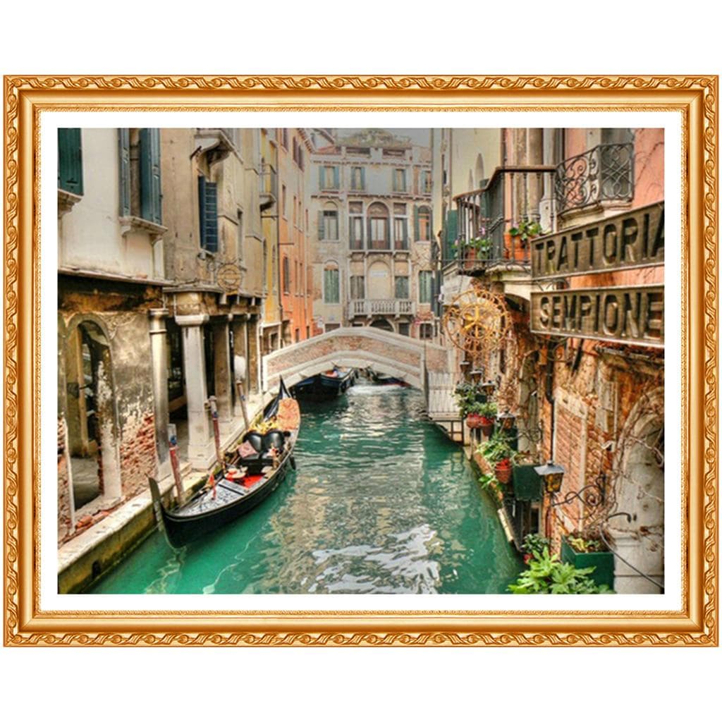 DIY FULL Diamond Cross Stitch Kits Venice Street Diamond Embroidery Unfinish Decor Wall Stickers 20X30CM