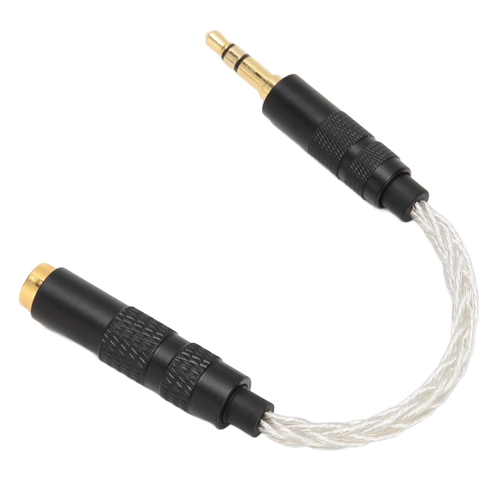 4.4mm Balanced Female to 3.5mm Stereo Male Adapter Cable Gold Plated Connectors Portable Headphone silver