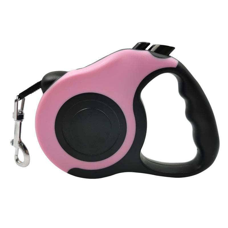 Retractable Pet Leash Button Control Ergonomic Handle Safe Dog Walking Belt for Cat Rabbit 16.4ft pink