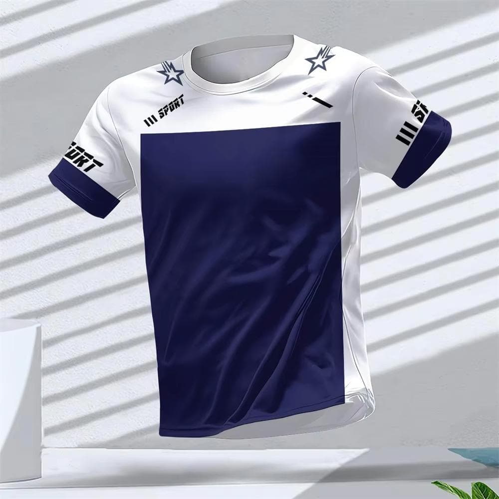 Gym Summer Quick Dry Breathable Men's T Shirt Outdoor Run Fitness Sports Short Sleeve Casual O-Neck Men Gym Sportswear T-Shirt 4XL