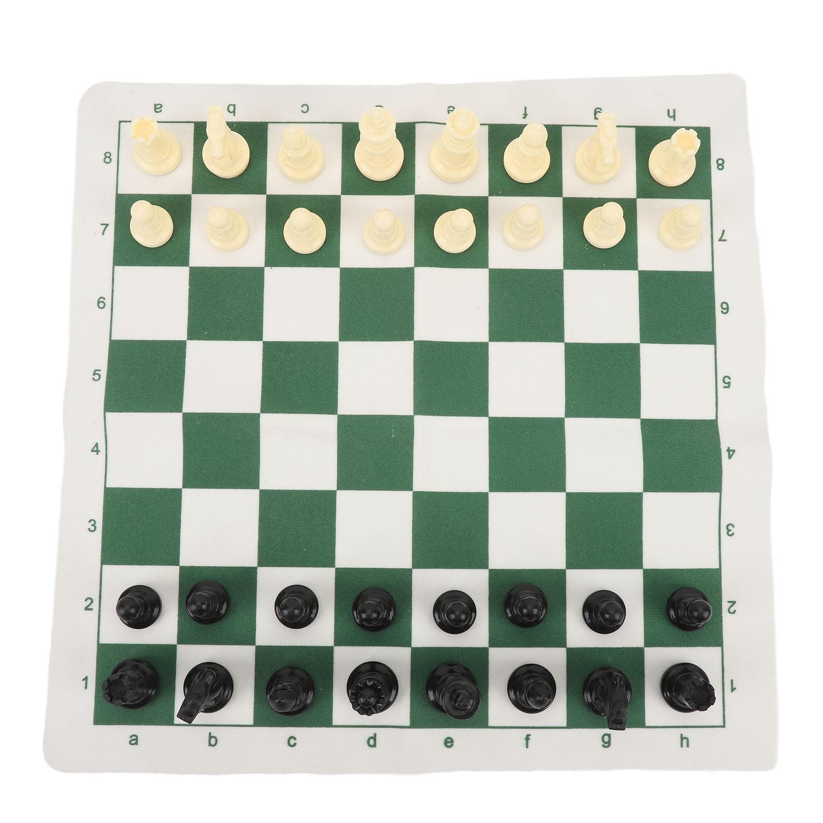 Portable Chess Checkers Set Roll Up Chess Board Game with Handheld Zipper Storage Bag for