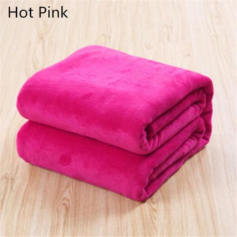 2020 Home Textile Flannel Weighted Blanket Super Warm Soft Solid Blankets 70x100/150x200/180x200/200x230cm 50cm by 70cm hot pink