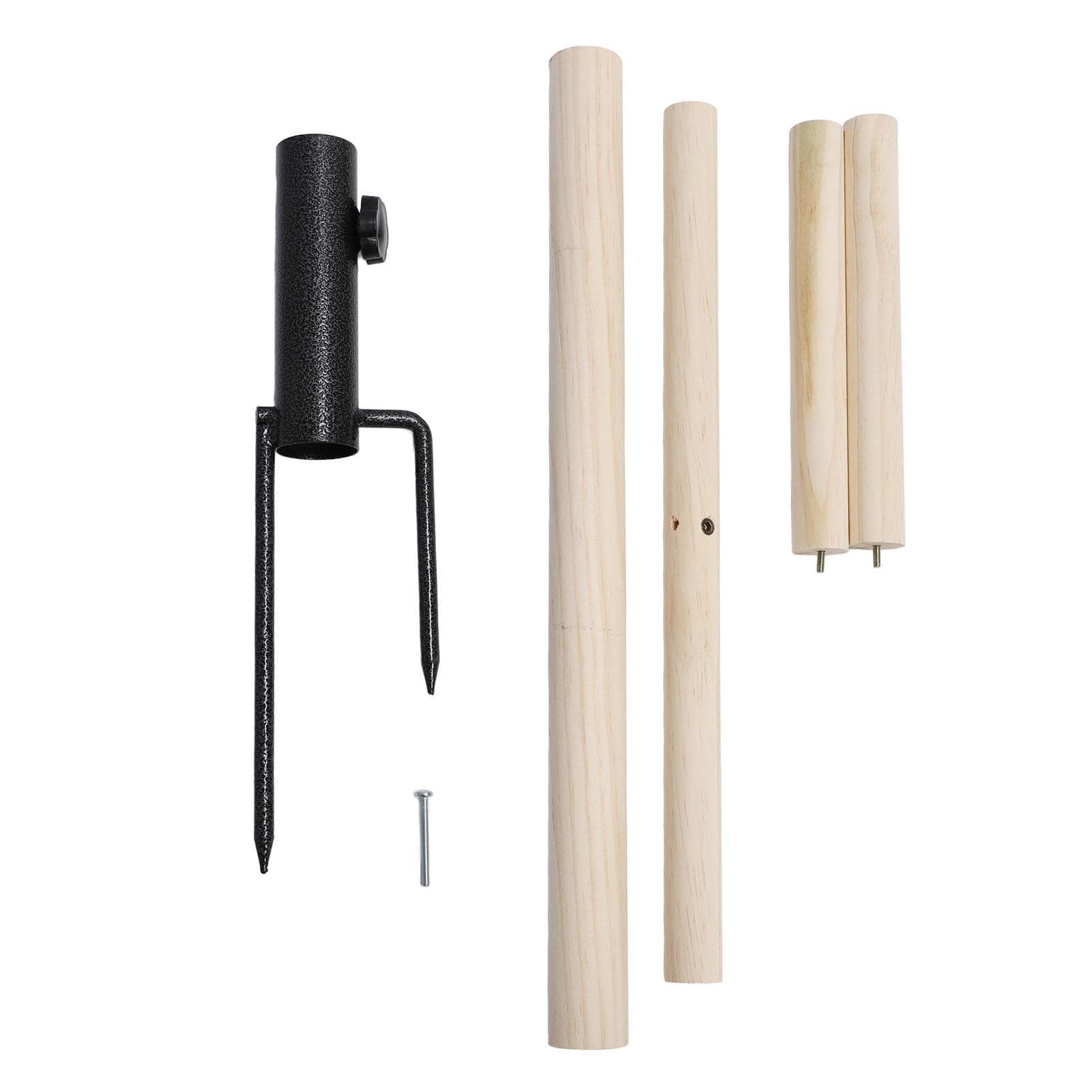 Wooden Chicken Stand Toy Multifunctional Birds Training Branch Perch with Metal Ground Plug for