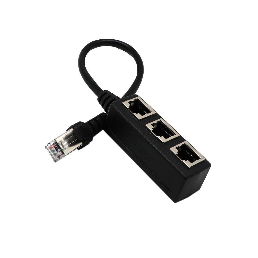 RJ45 Ethernet Cable Splitter: 1 Male to 3 Female Extension Adapter RJ45 one to three [with cable]