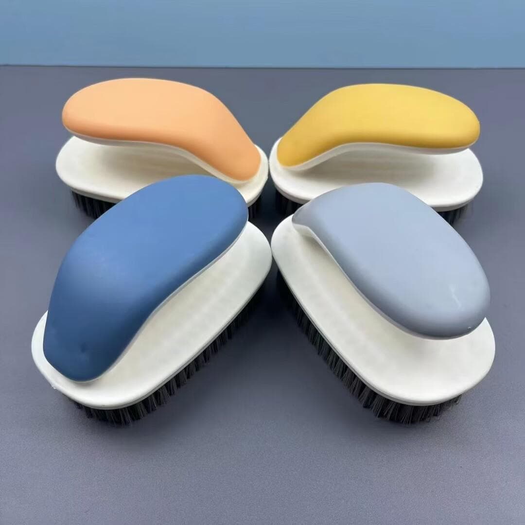 Nordic Soft Laundry Brush Multifunctional Plastic Single Handle Clothes Shoes Cleaning Brush Home Supplies orange