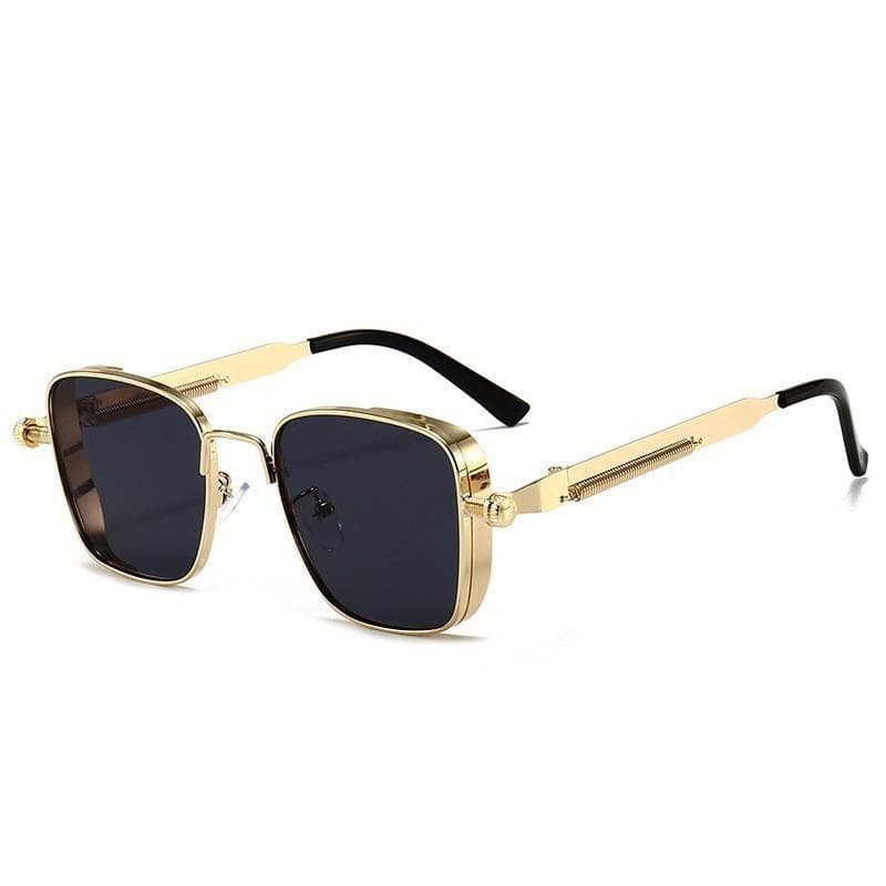 New Polarized Sunglasses Men High End Handsome Driving Special Anti UV High Quality Metal Punk Fashion Trends Sunglasses 1PCS gold