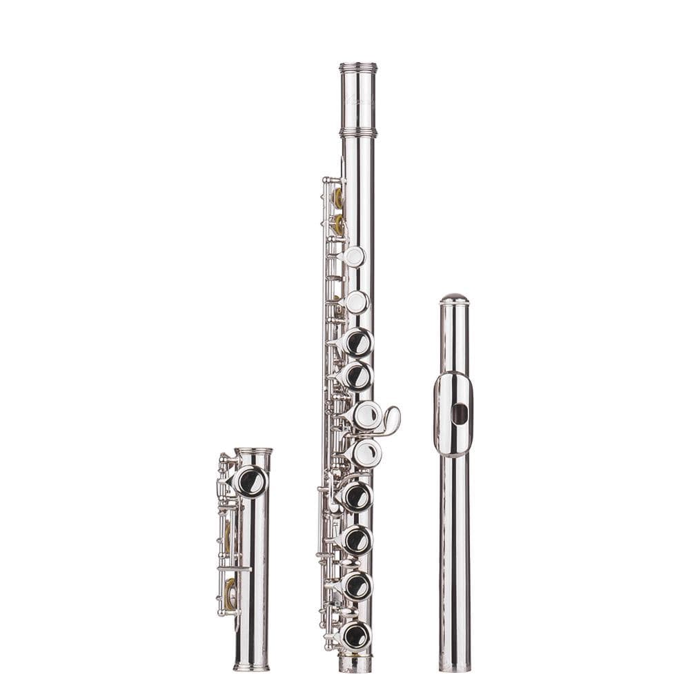 Muslady 16 Holes Closed Hole Flute C Key Flutes Cupronickel Woodwind Instrument with Cleaning silver