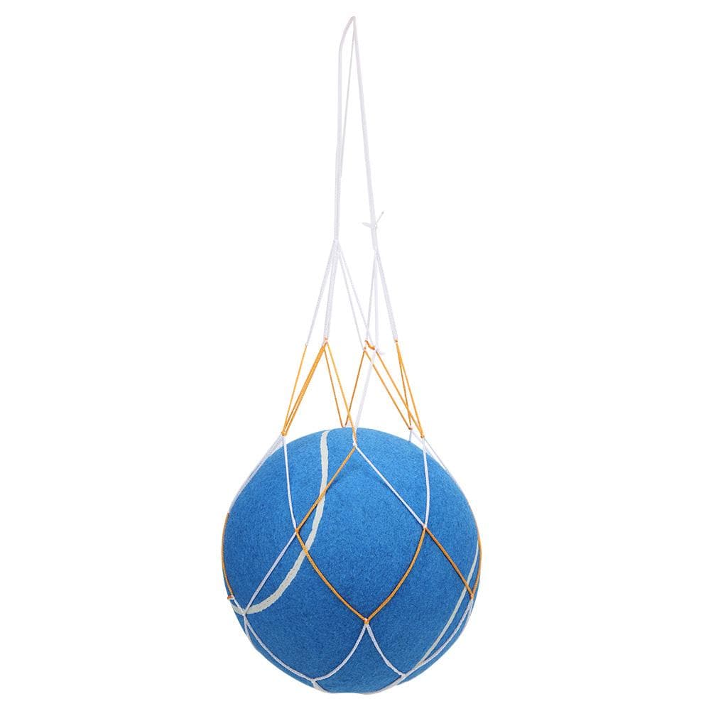 8inches Large Inflatable Rubber Tennis Ball Signature Pet Toy with Net for Playing BlueBlue